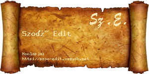 Szoó Edit névjegykártya